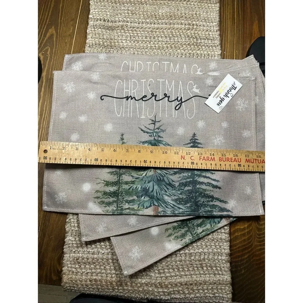 Christmas placemats set of 4 canvas new tree
